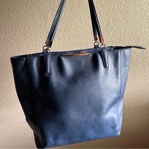 Coach Madison North South Saffiano Navy Tote Bag